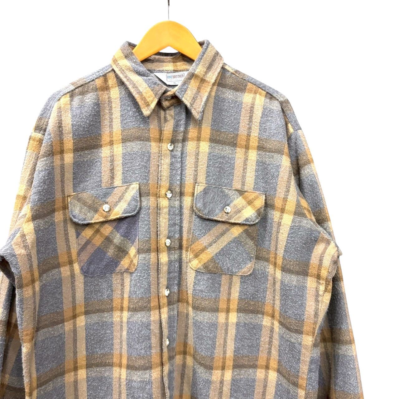 80s ビンテージ FIVE BROTHER ヘビー フランネル コットン シャツ