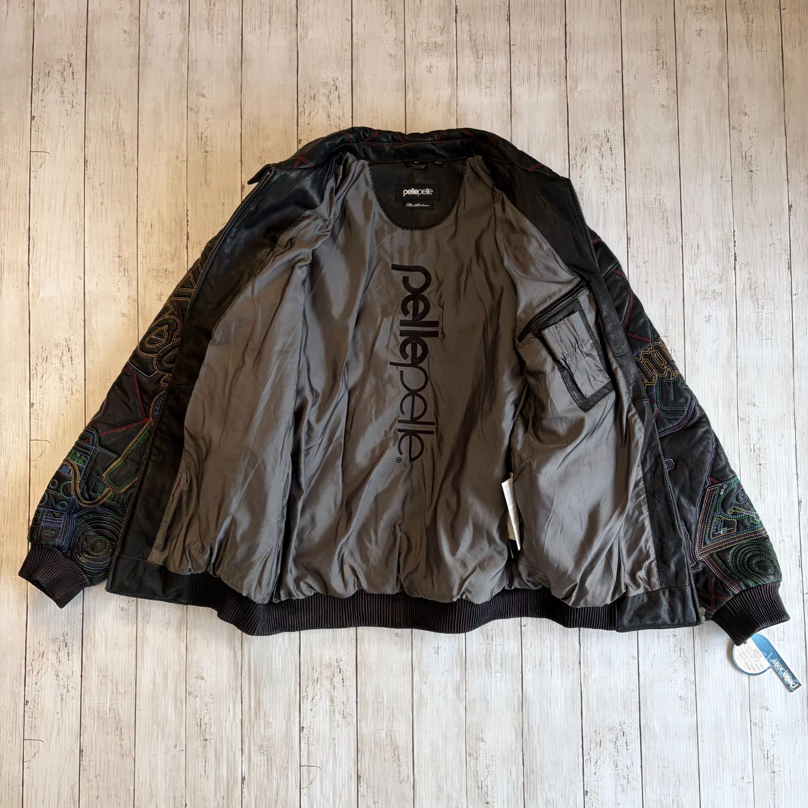 Pelle Pelle ペレペレ レザージャケット 刺繍 総柄 スタジャン