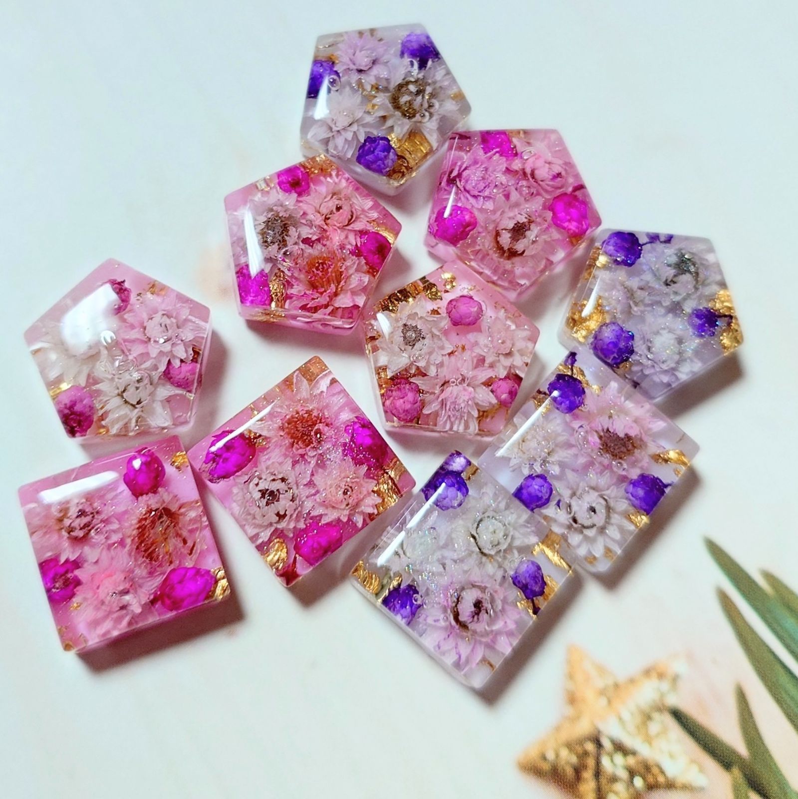 レジン カボション ハンドメイド ドライフラワー オリジナル