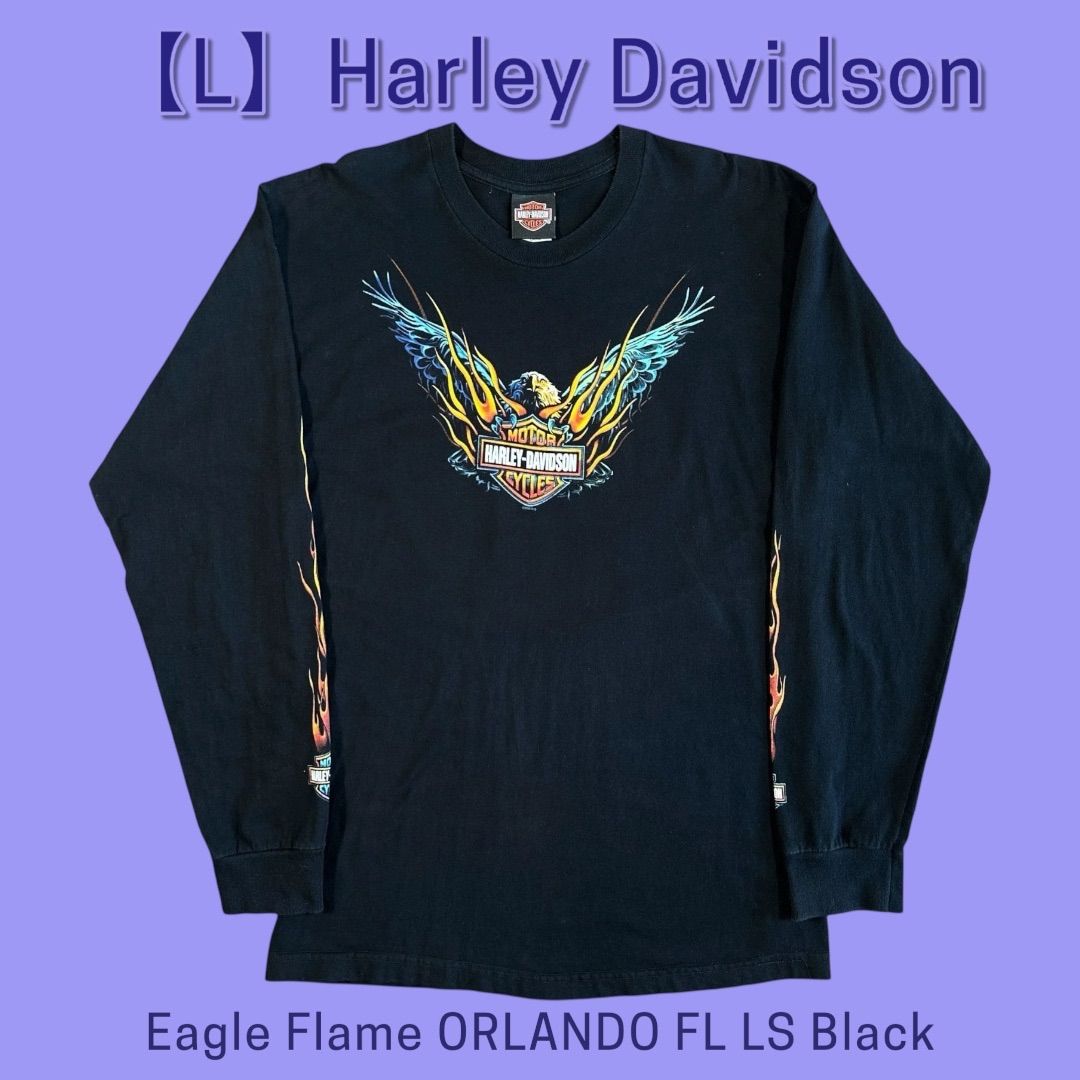 Harley Davidson Eagle Flame ORLANDO FL LS Black L 21,608円