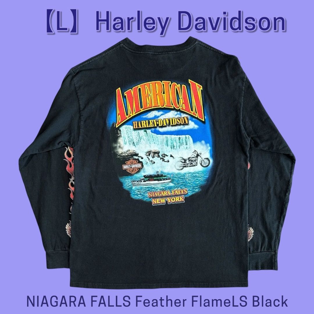 Harley Davidson NIAGARA FALLS Feather FlameLS Black L