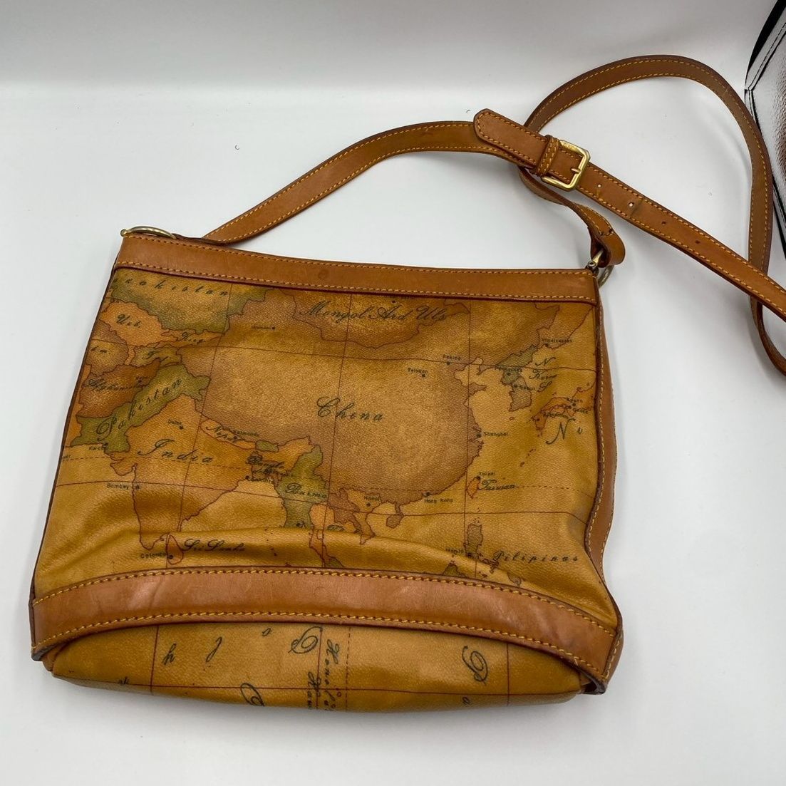 PRIMA CLASSE プリマクラッセ 地図柄 ショルダーバッグ ブラウン 茶