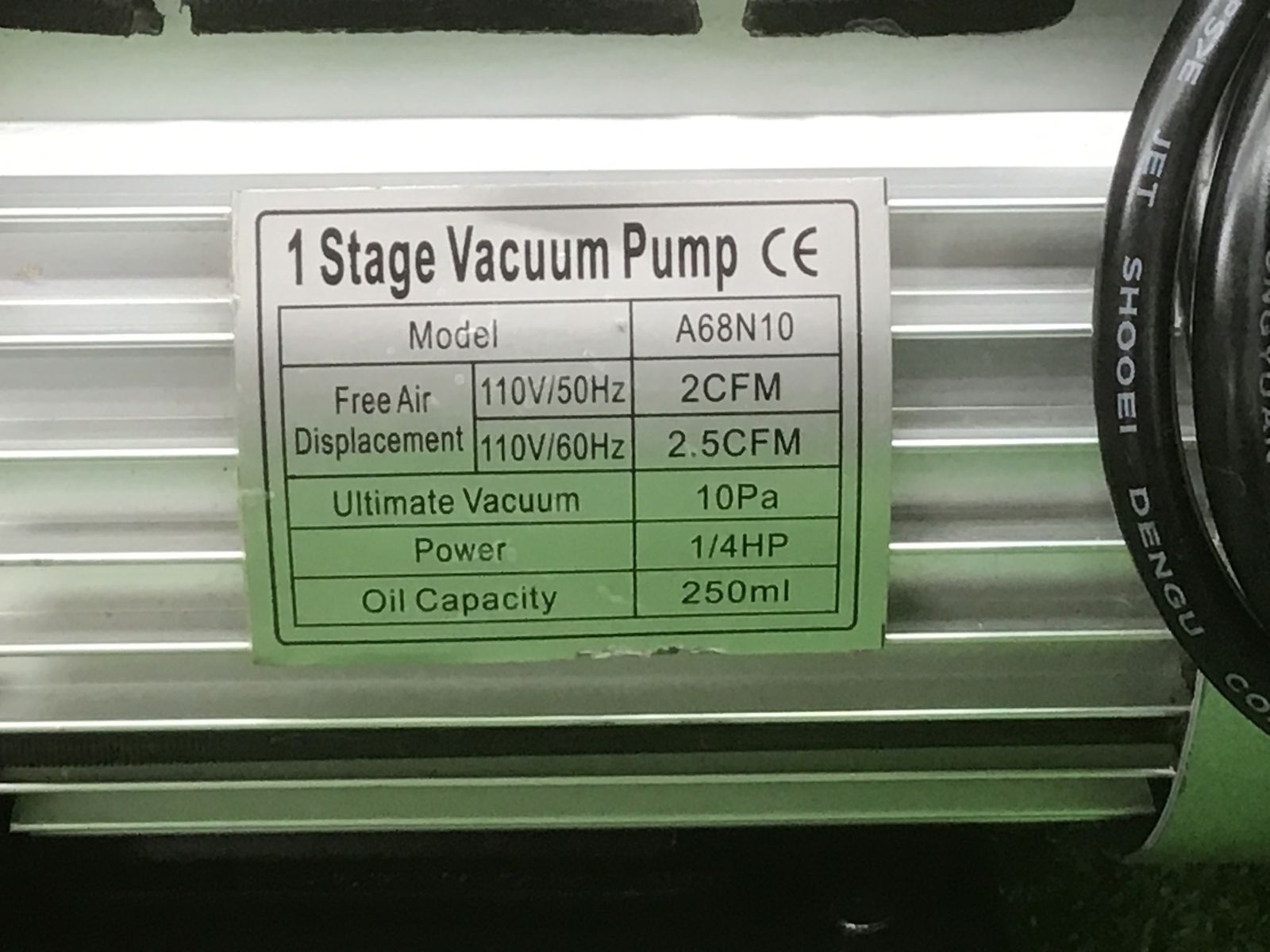  動作品 ROTARY VANE ロータリーベーン 電動真空ポンプ A 68 N 10●アクトツー ●窓 電動ポンプ 電動工具 エア工具