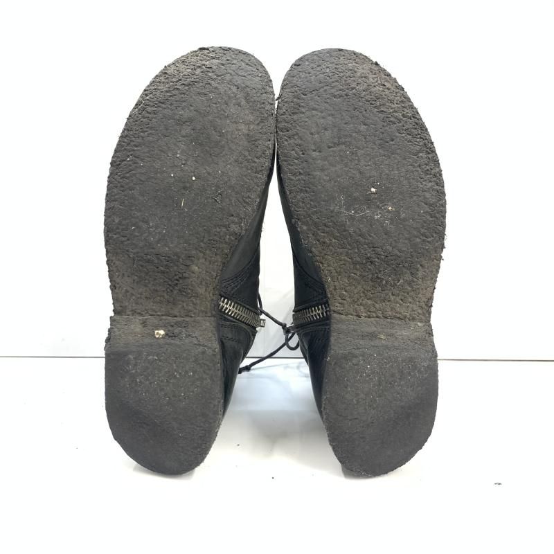 中古】Rick Owens コンバットブーツ サイドジップ 26.5cm相当 ブラック