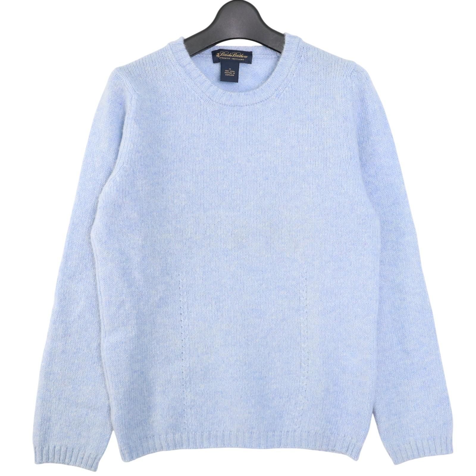 Brooks Brothers ライトブルー シェットランドセーター L Brooks Brothers(ブルックスブラザーズ) スコットランド製
