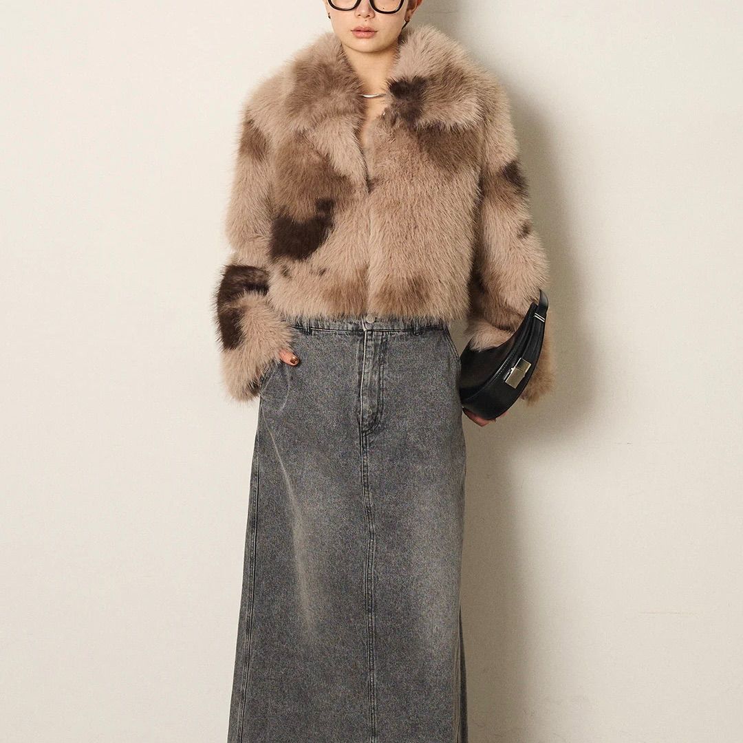 MIXファーショート丈ブルゾンコート モカ 新品 ESICA エシカ アウター