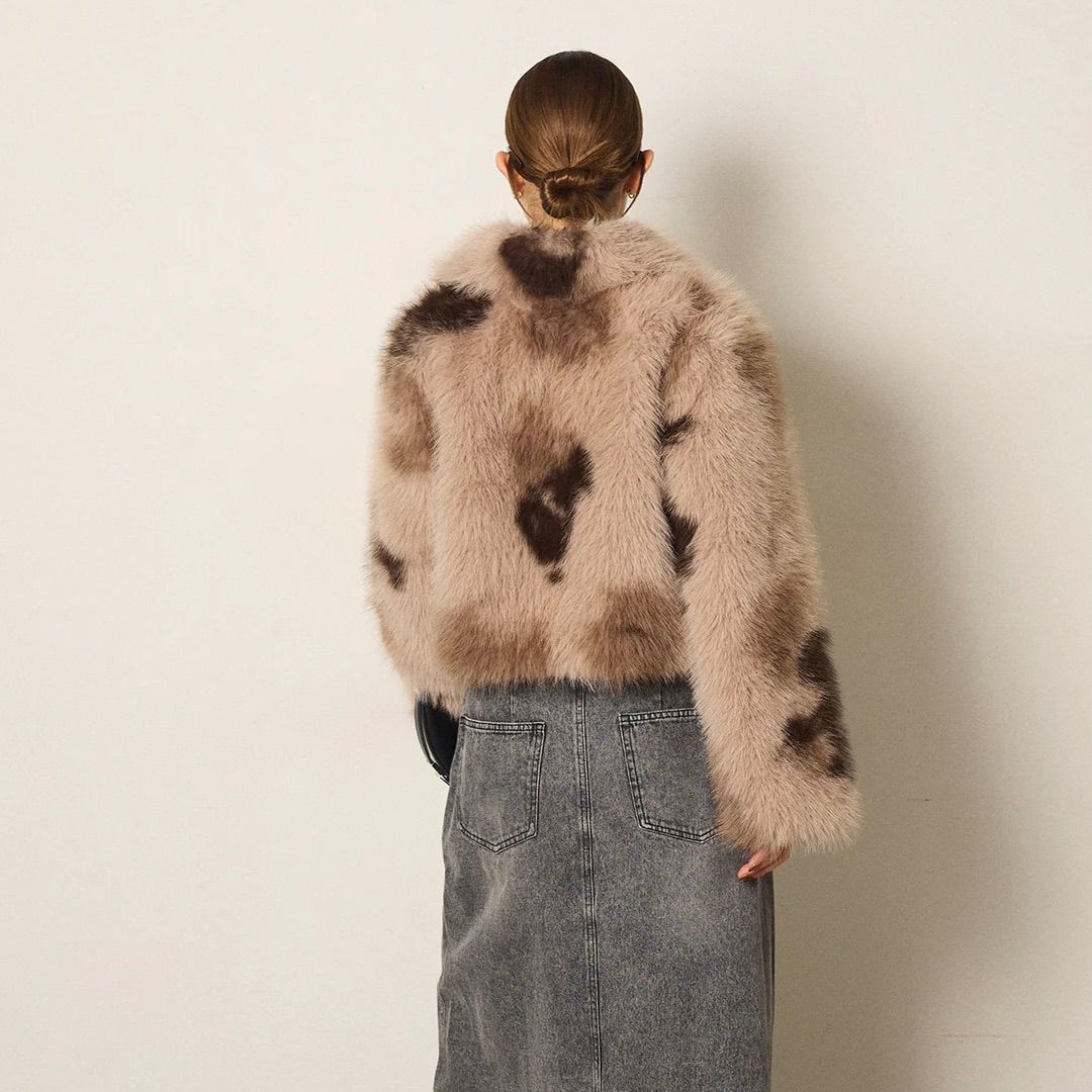 MIXファーショート丈ブルゾンコート モカ 新品 ESICA エシカ アウター