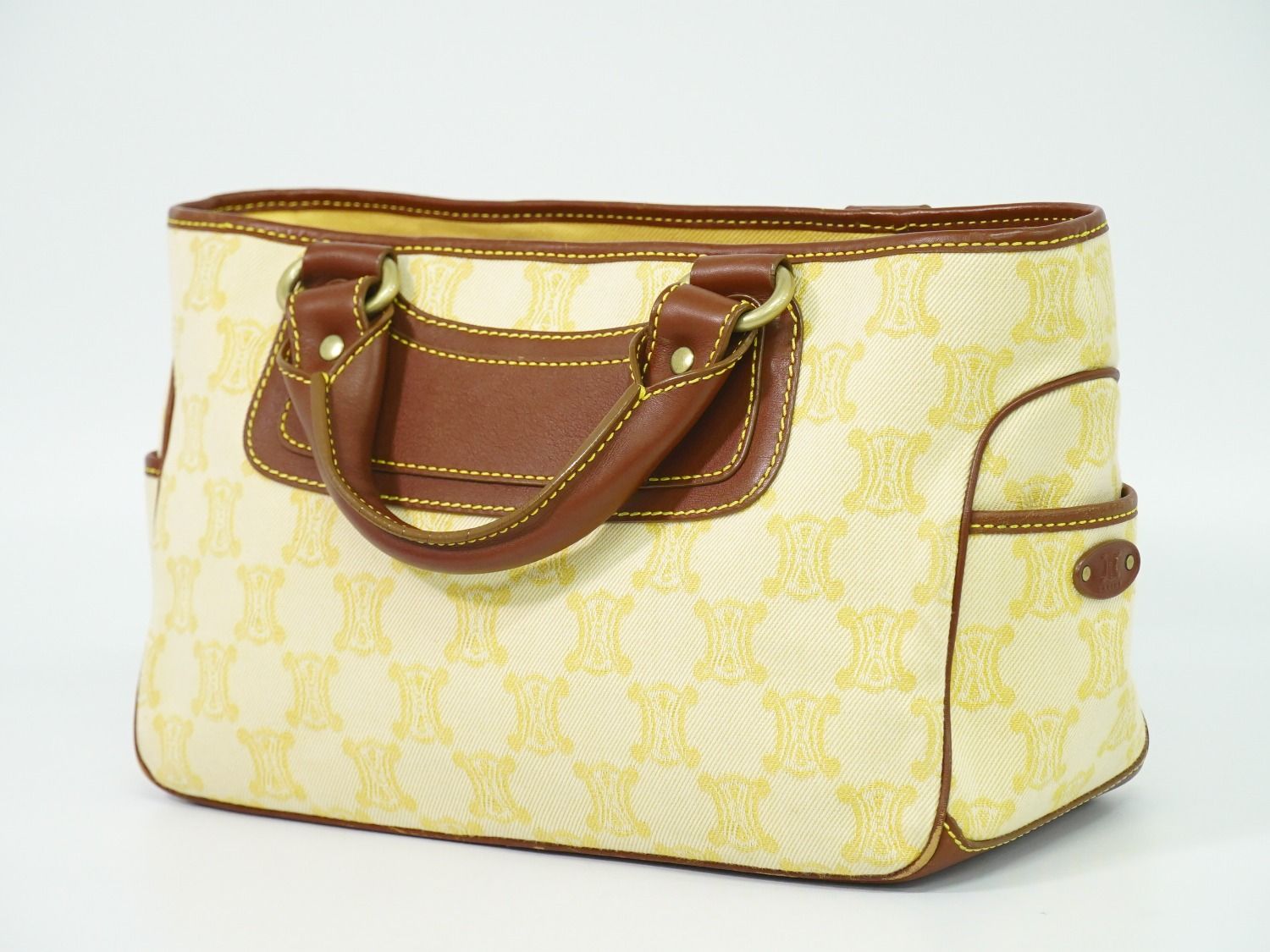 本物 セリーヌ ハンドバッグ レディース ブギーバッグ ベージュ マカダム ロゴ CELINE（セリーヌ） ブギーバッグ マカダム ハンドバッグ キャンバス