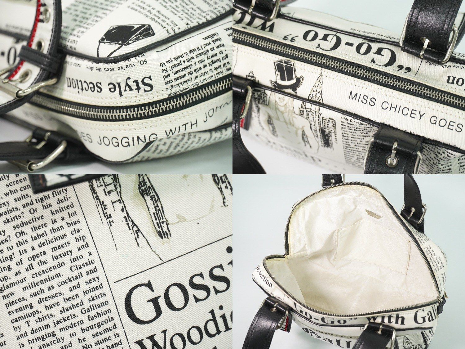 本物 ジョン ガリアーノ John Galliano ニュースペーパー柄