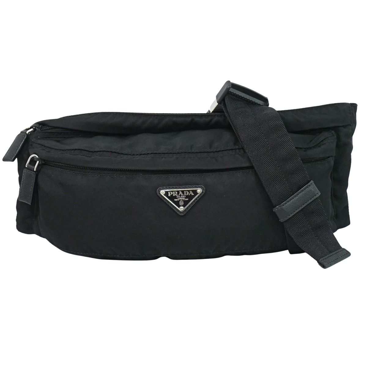 本物 プラダ PRADA ナイロン ウエストポーチ ウエストバッグ ボディ