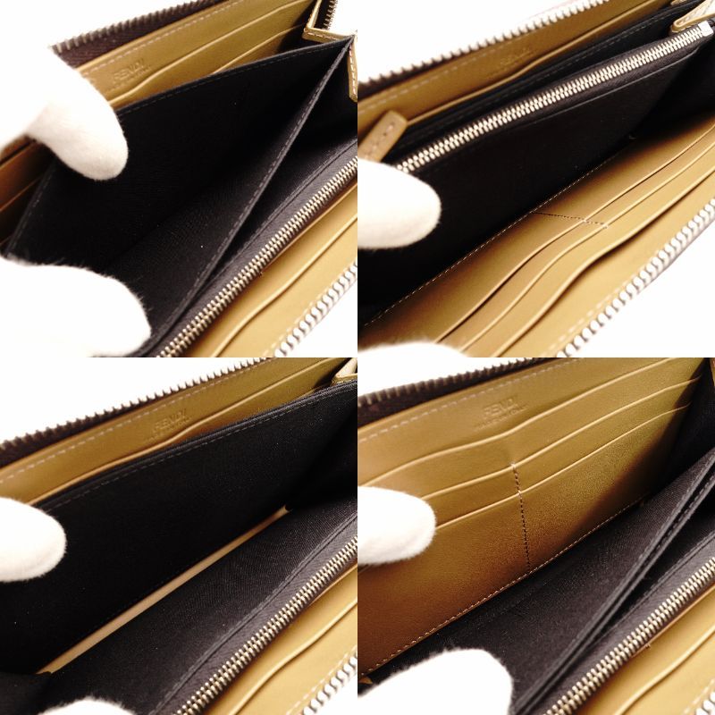 フェンディ FENDI ズッカ 長財布 ブラック×ブラウン 財布 メンズ