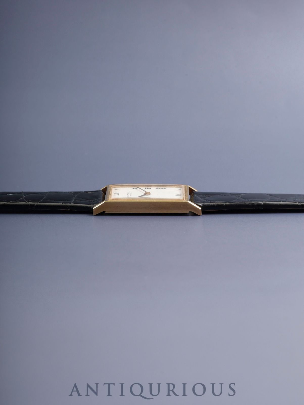 ユニバーサルジュネーブ　手巻き　腕時計　純正尾錠 ユニバーサル・ジュネーブ レクタンギュラ― 手巻き Cal.42 750YG 革