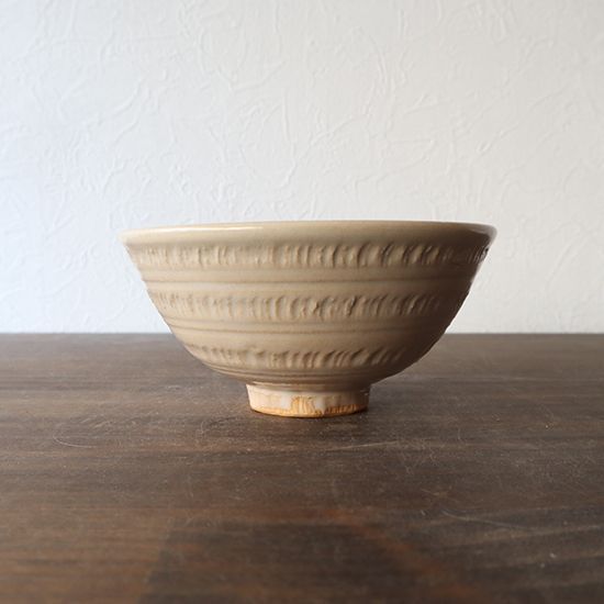 蓮光山 守繁徹千代 萩焼 飯碗 白 直径12.5×高さ6 cm