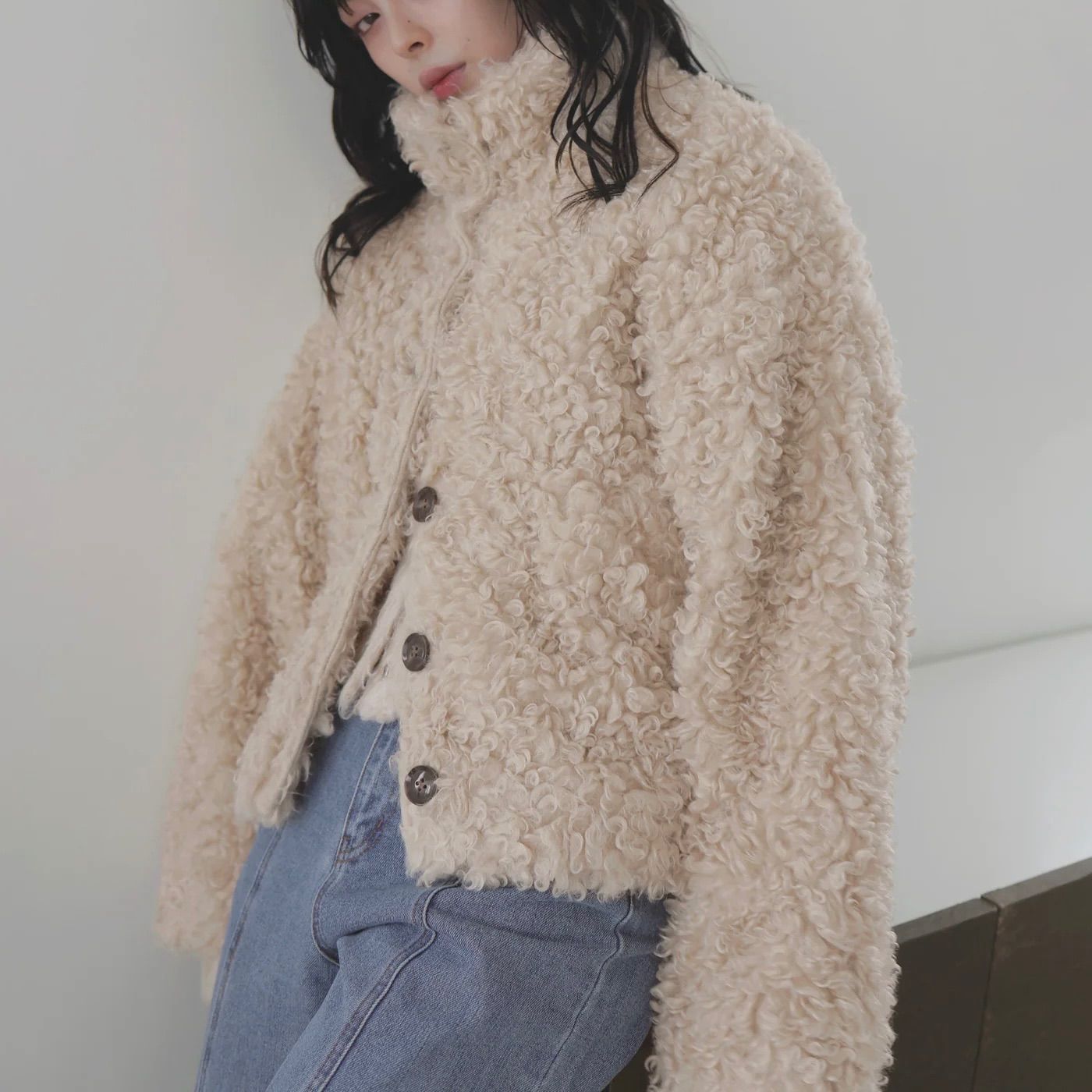 プードルファーブルゾン アイボリー 新品 LIAN リアン アウター