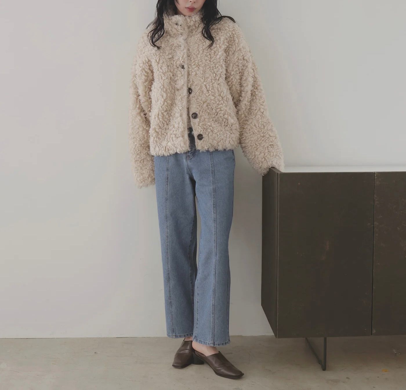 プードルファーブルゾン アイボリー 新品 LIAN リアン アウター