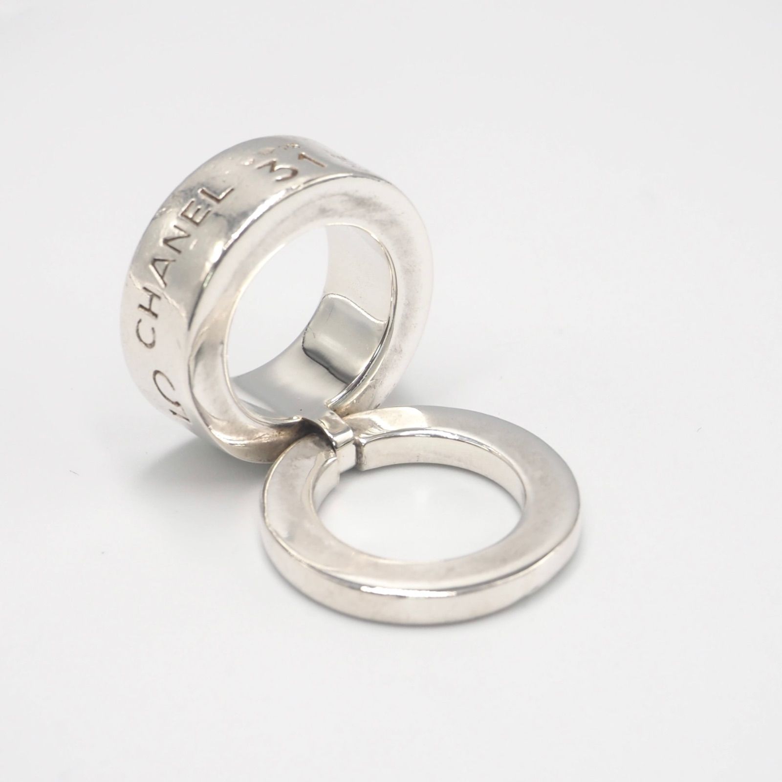 CHANEL 約14号 ロゴ カンボン リング シルバー925 シャネル - メルカリ
