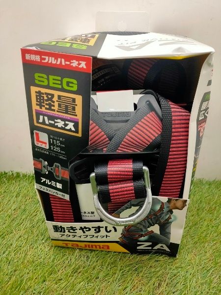 タジマ 新規格 墜落制止用器具 ハーネスZA アクティブフィット 軽量 アルミ製バックル ライン赤 L AZAL-LRE ♥