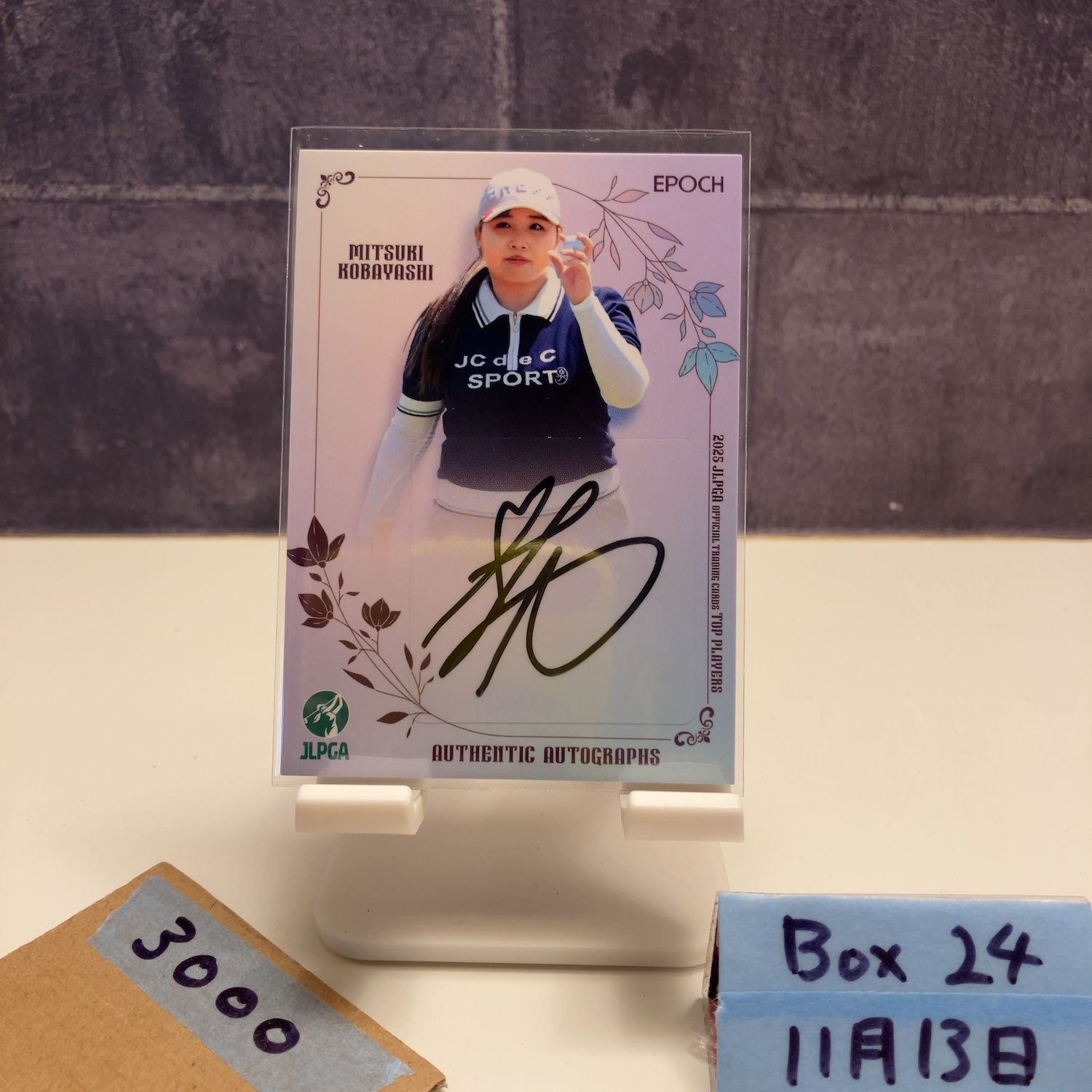 小林　古径、少女、希少な画集より、版上刷サイン入、 新品高級額装付 2025 EPOCH 小林光希 Mitsuki Kobayashi 01/78 直筆サインカード JLPGA
