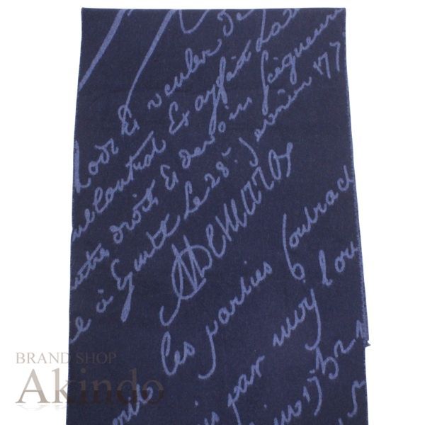 新品・未使用】ベルルッティ マフラー スクリット パターン ネイビー