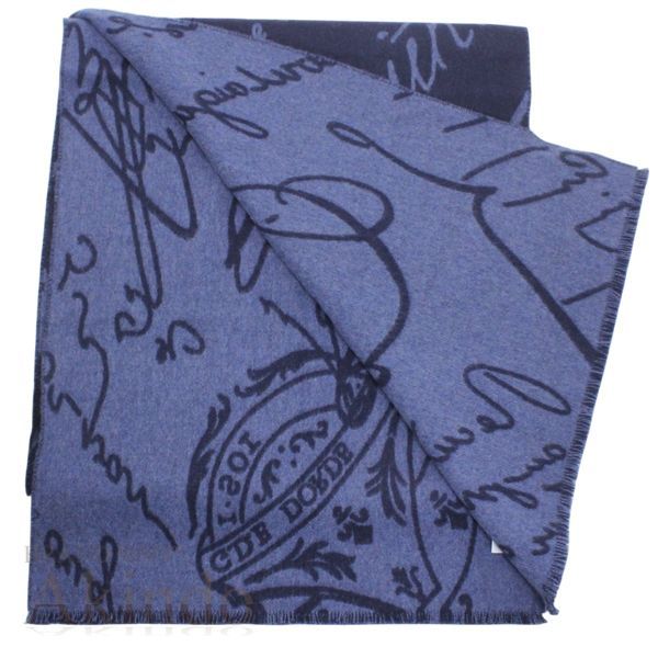 新品・未使用】ベルルッティ マフラー スクリット パターン ネイビー