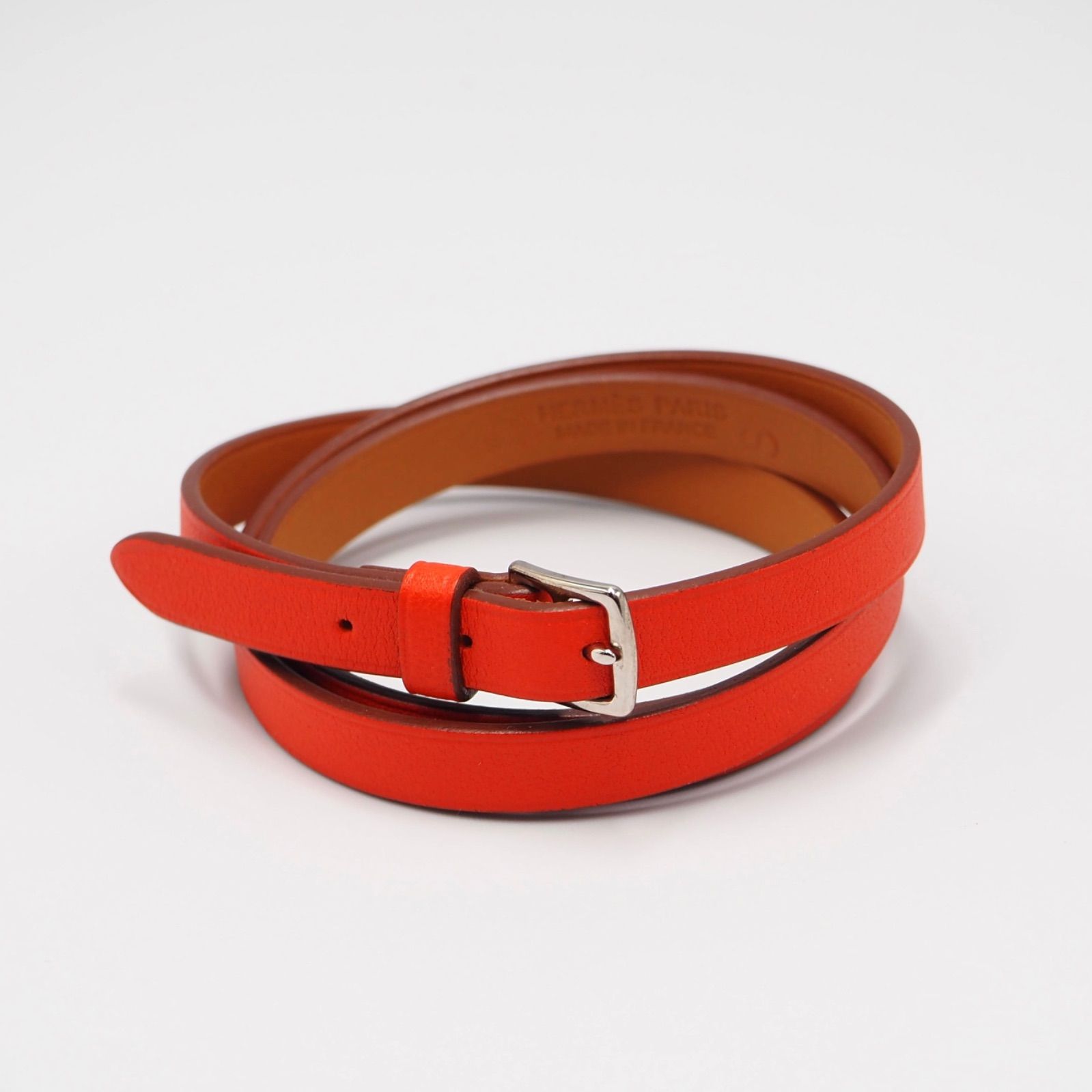 HERMES エトリヴェール レザー ブレスレット オレンジ エルメス - メルカリ