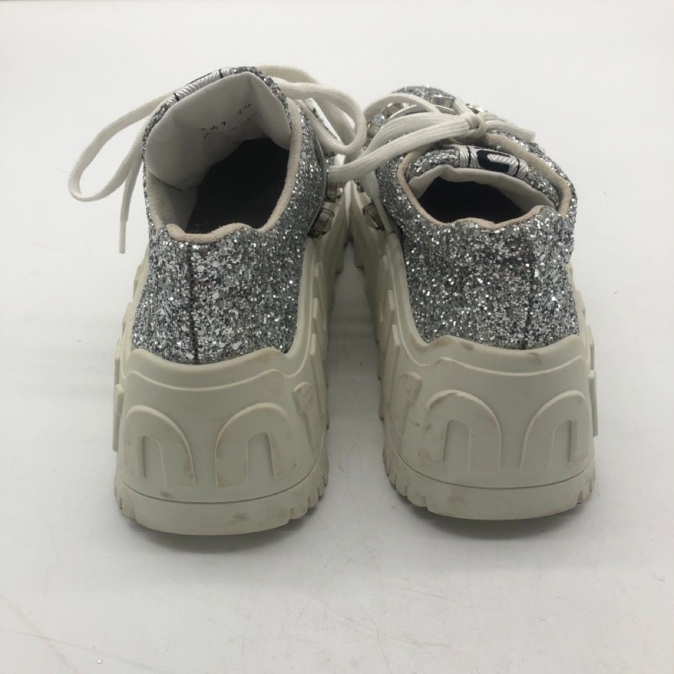 MIU MIU ミュウミュウ グリッター 厚底 スニーカー シルバー ラメ