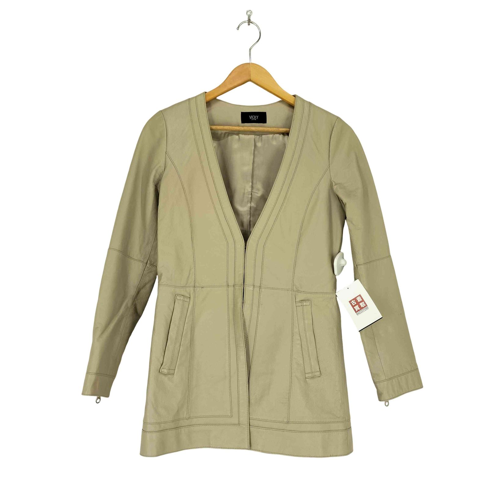 ビッキー VICKY レザー ノーカラージャケット レディース JPN：2