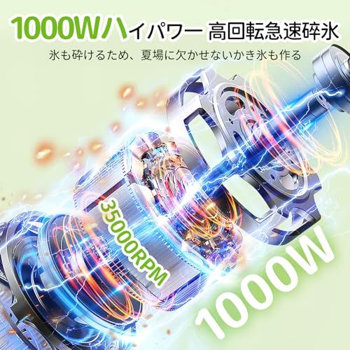ミキサー ジューサー 2025技術革新版! 1台多役 最大1000Ｗハイパワー?800 ML大容量 コーヒーミル 一台多役 氷も砕ける 800 ml-300 ml ボトル ミルミキサー ブレンダー 持ち運び スムージーミキサー 使用簡単 お手入れ d 1897 fca
