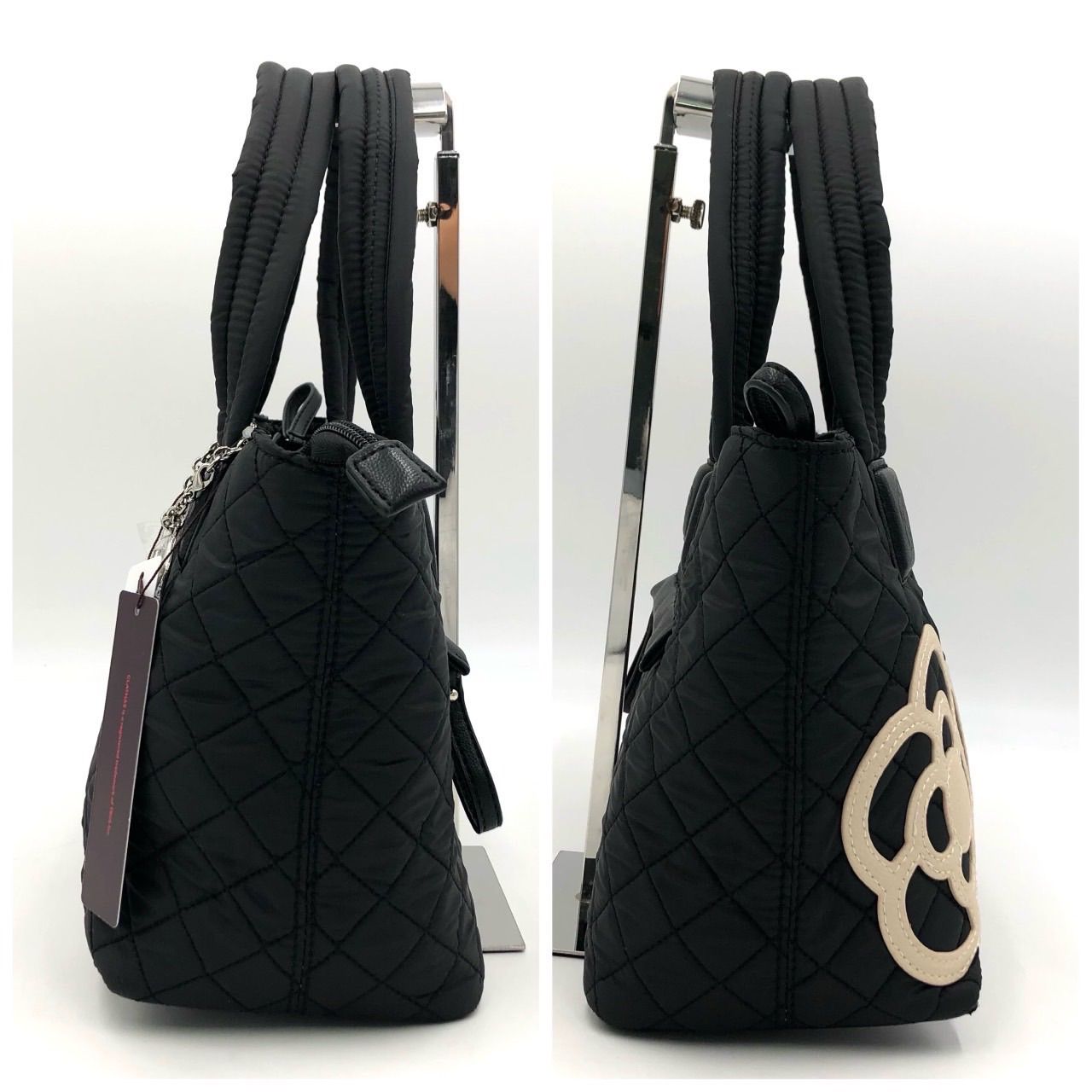 CLATHAS クレイサス トートバッグ キルティング カメリア 黒 チャーム 