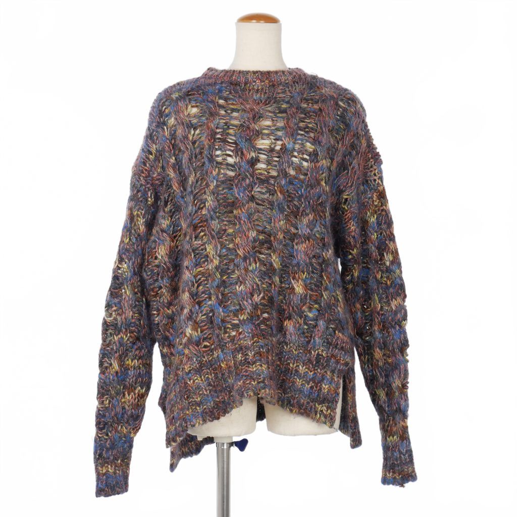 マメクロゴウチ Mame Kurogouchi マルチカラー モヘア混 ケーブル