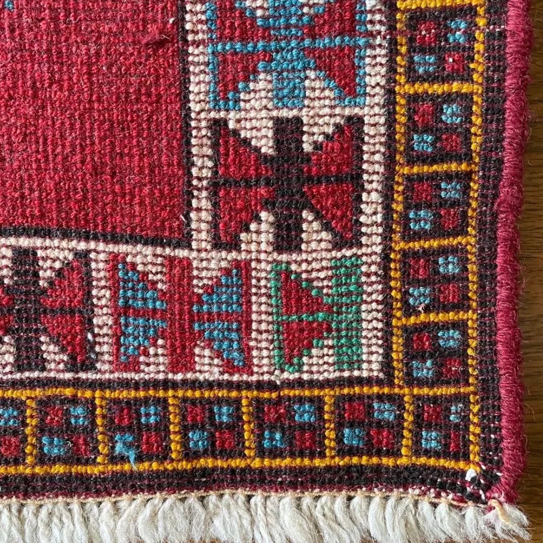 ホラサン産 ペルシャ絨毯 玄関マット サイズ 65×83cm（手織り・草木染