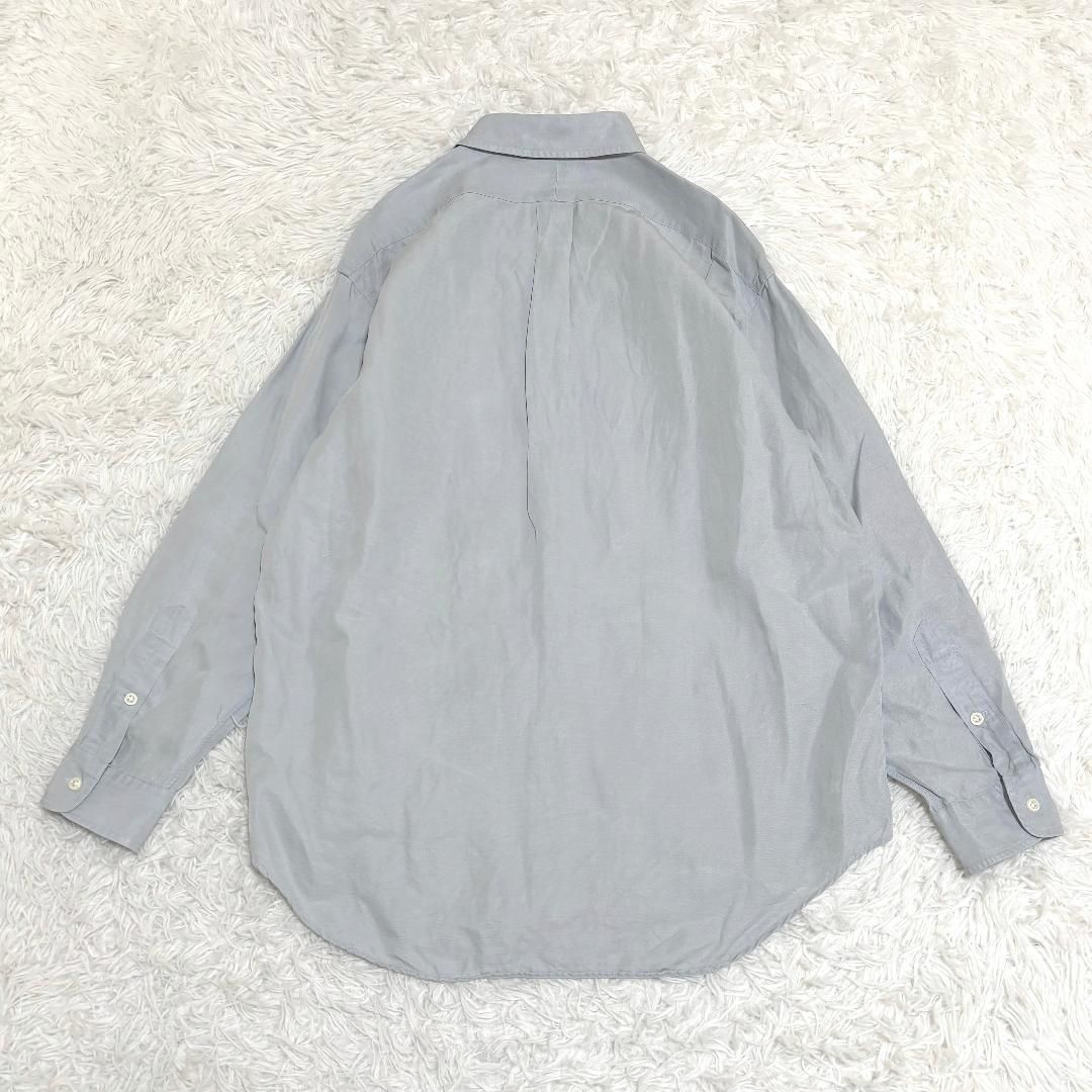 Ralph Lauren シルク リネンBDシャツ L グレーブルー 刺繍 - メルカリ