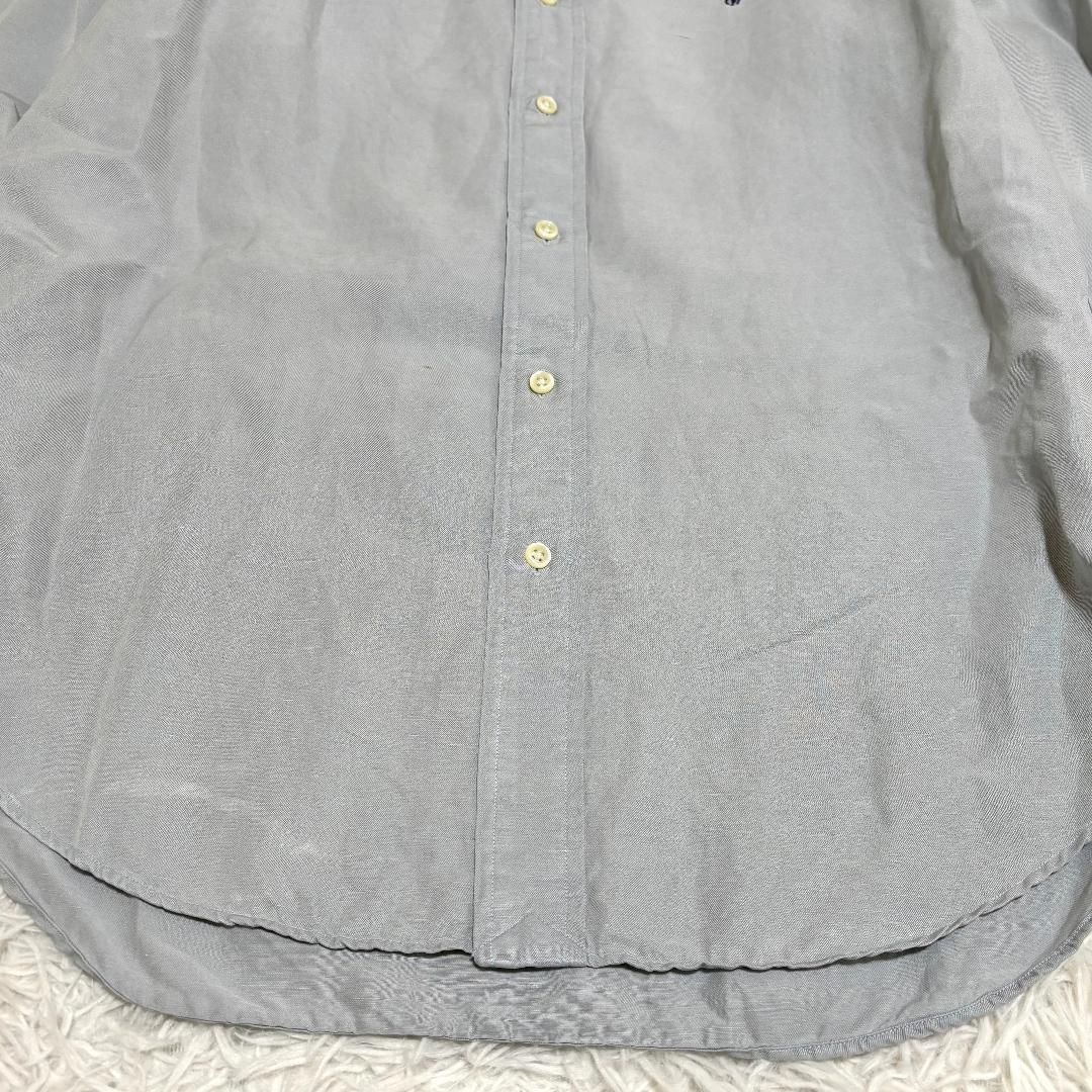 Ralph Lauren シルク リネンBDシャツ L グレーブルー 刺繍 Ralph Lauren シルク リネンBDシャツ L グレーブルー 刺繍 - メルカリ
