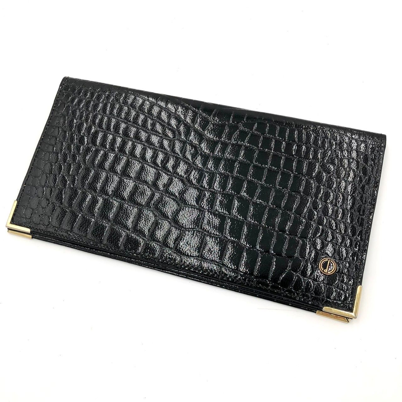 【未使用に近い】ダンヒル  長財布 クロコ型押し レザー ブラック 黒 dunhill