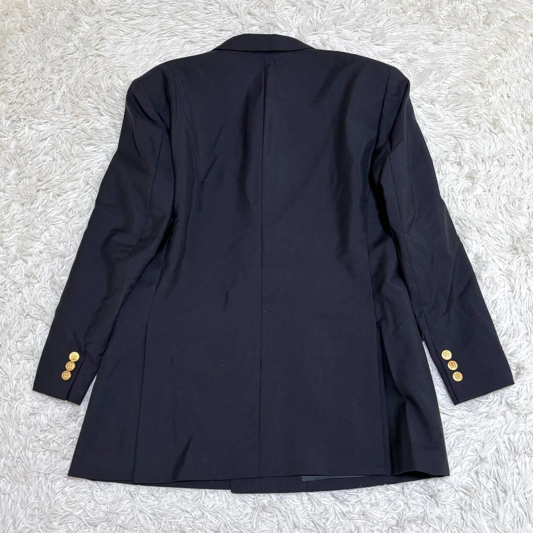 deres ネイビー ダブルボタン テーラードジャケット エルフランク ELFRANK オーバーサイズミドル丈ダブルテーラード