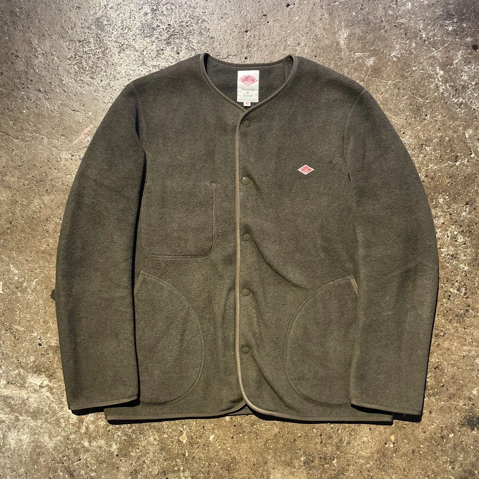 未使用 ダントン DANTON FLEECE COLLARLESS COAT フリースカラーレス 