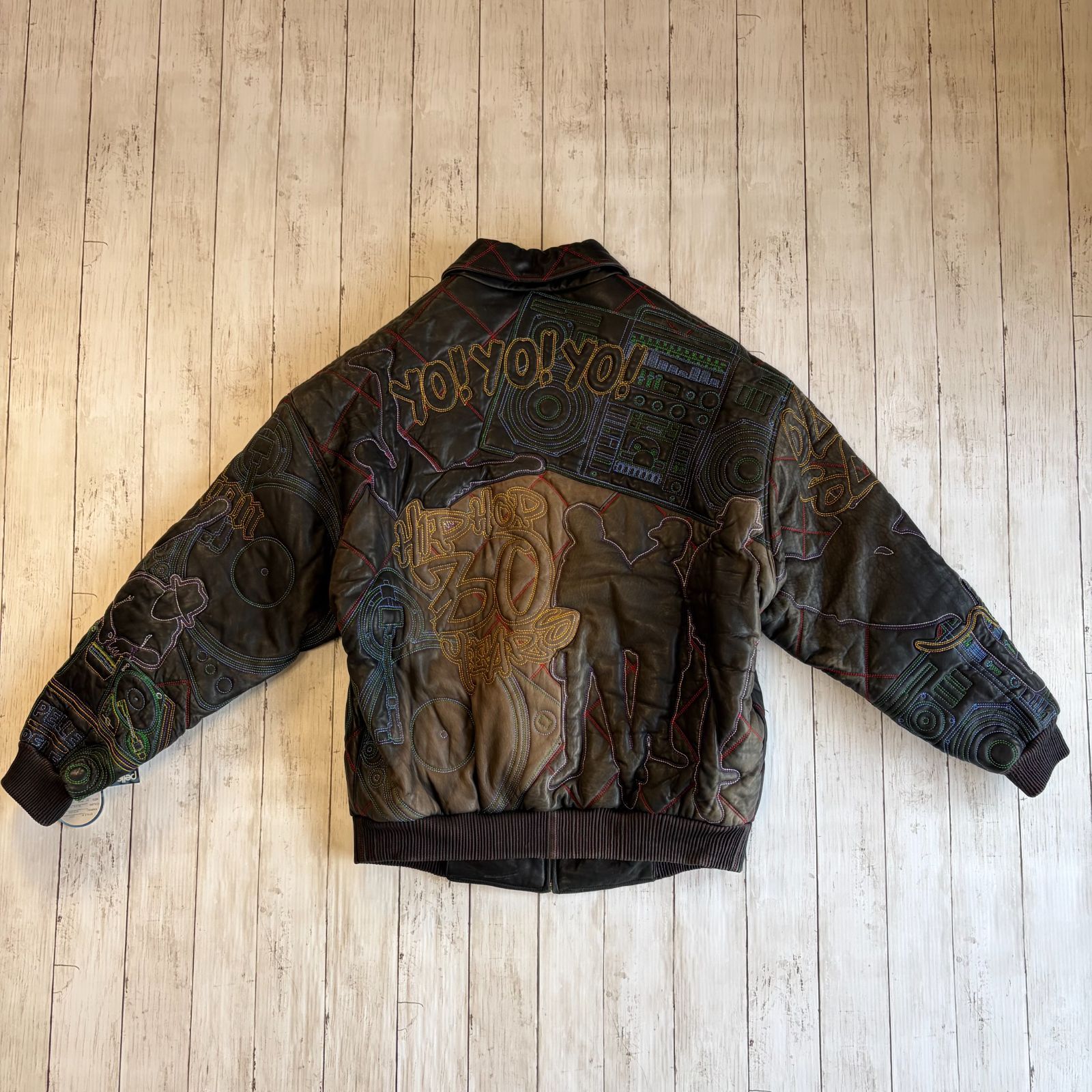 Pelle Pelle ペレペレ レザージャケット 刺繍 総柄 スタジャン