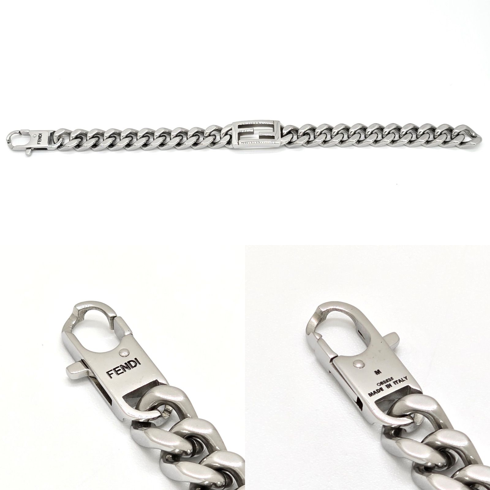 FENDI フェンディ バゲット ブレスレット M 腕周り約18.5㎝ シルバー