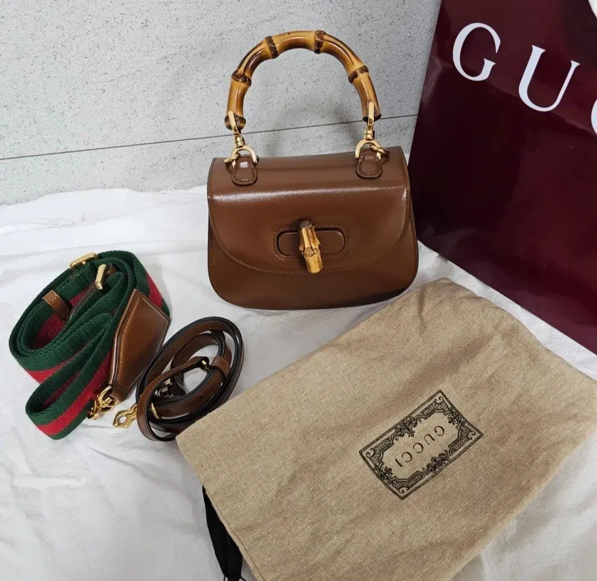 グッチ バンブー 1947 トップ ミニ ハンドルバッグ 正規品 グッチ