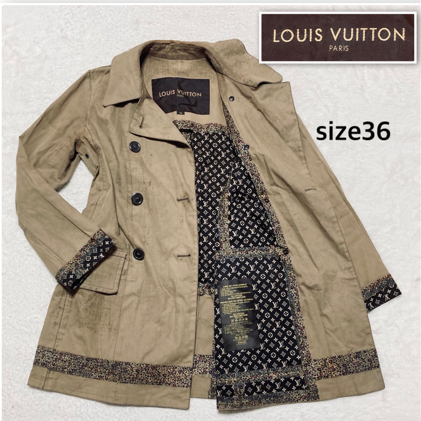 LOUIS VUITTON ルイヴィトン ショートダブルトレンチコート レディース 