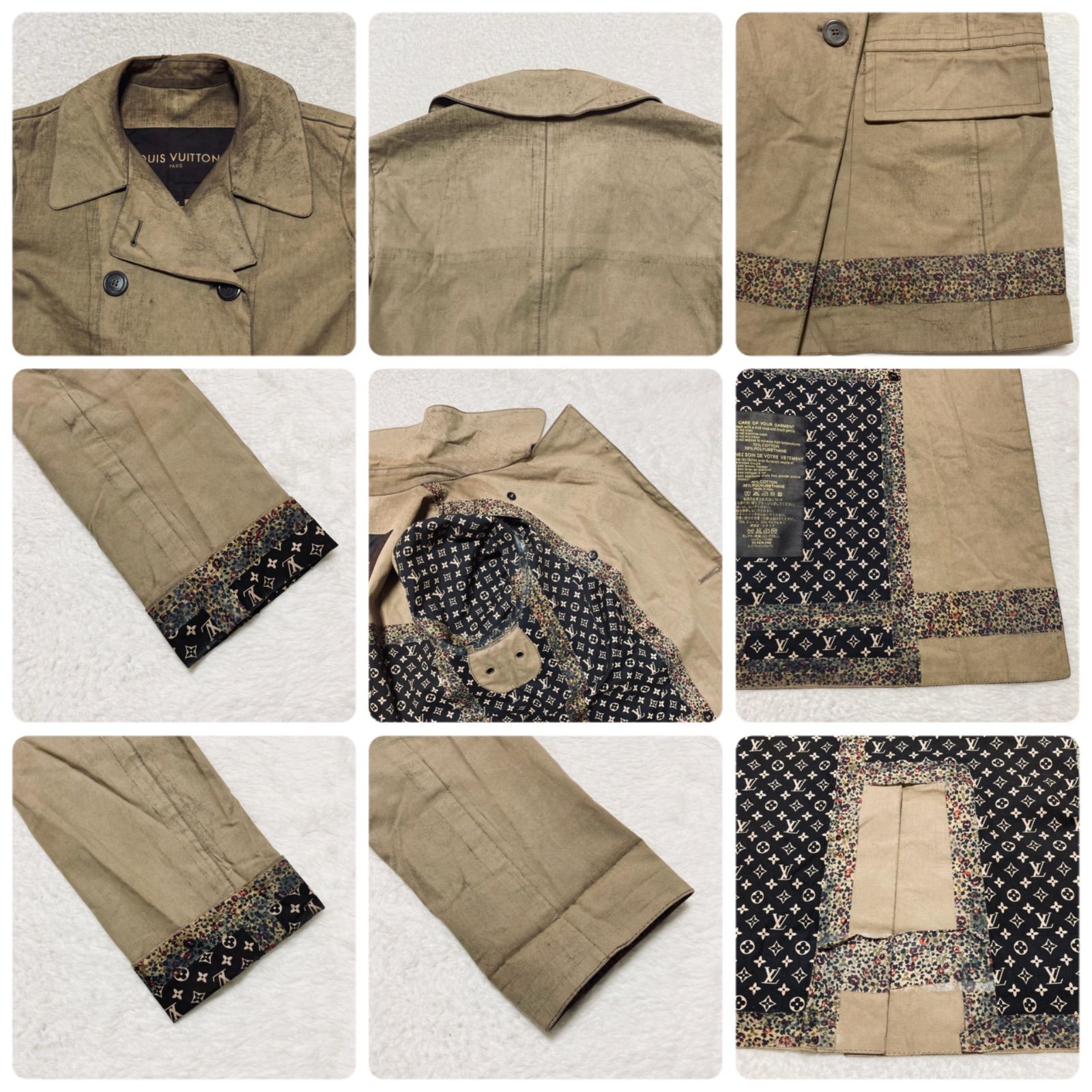 LOUIS VUITTON ルイヴィトン ショートダブルトレンチコート レディース