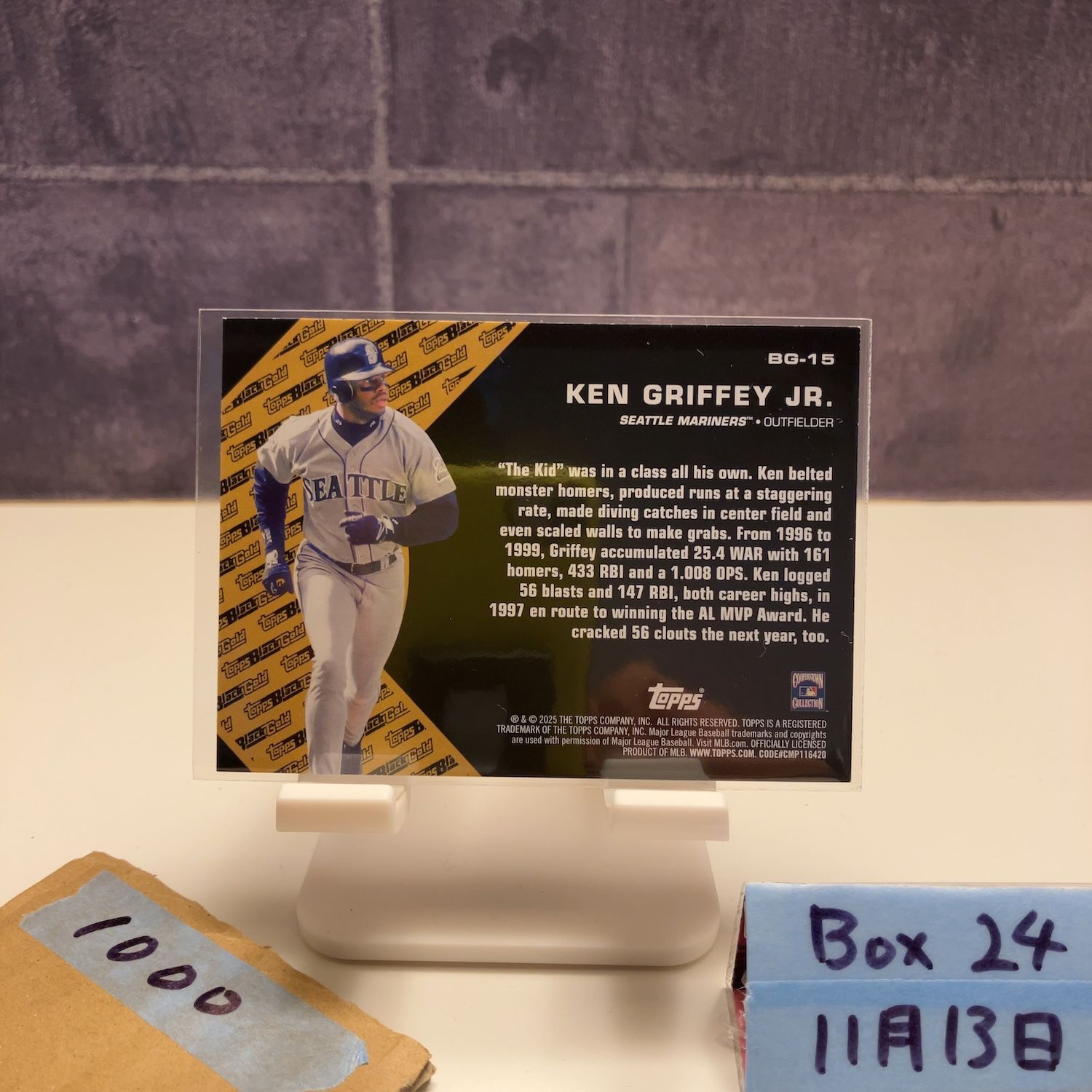 2025 Topps Black Gold Ken Griffey Jr. Seattle Mariners カード