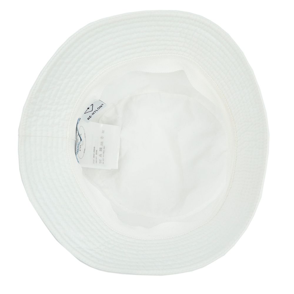 【美品】PRADA 三角 トライアングル ロゴ バケットハット ホワイト L プラダ 1HC137 トライアングル 三角ロゴプレート Re-Nylon バケット