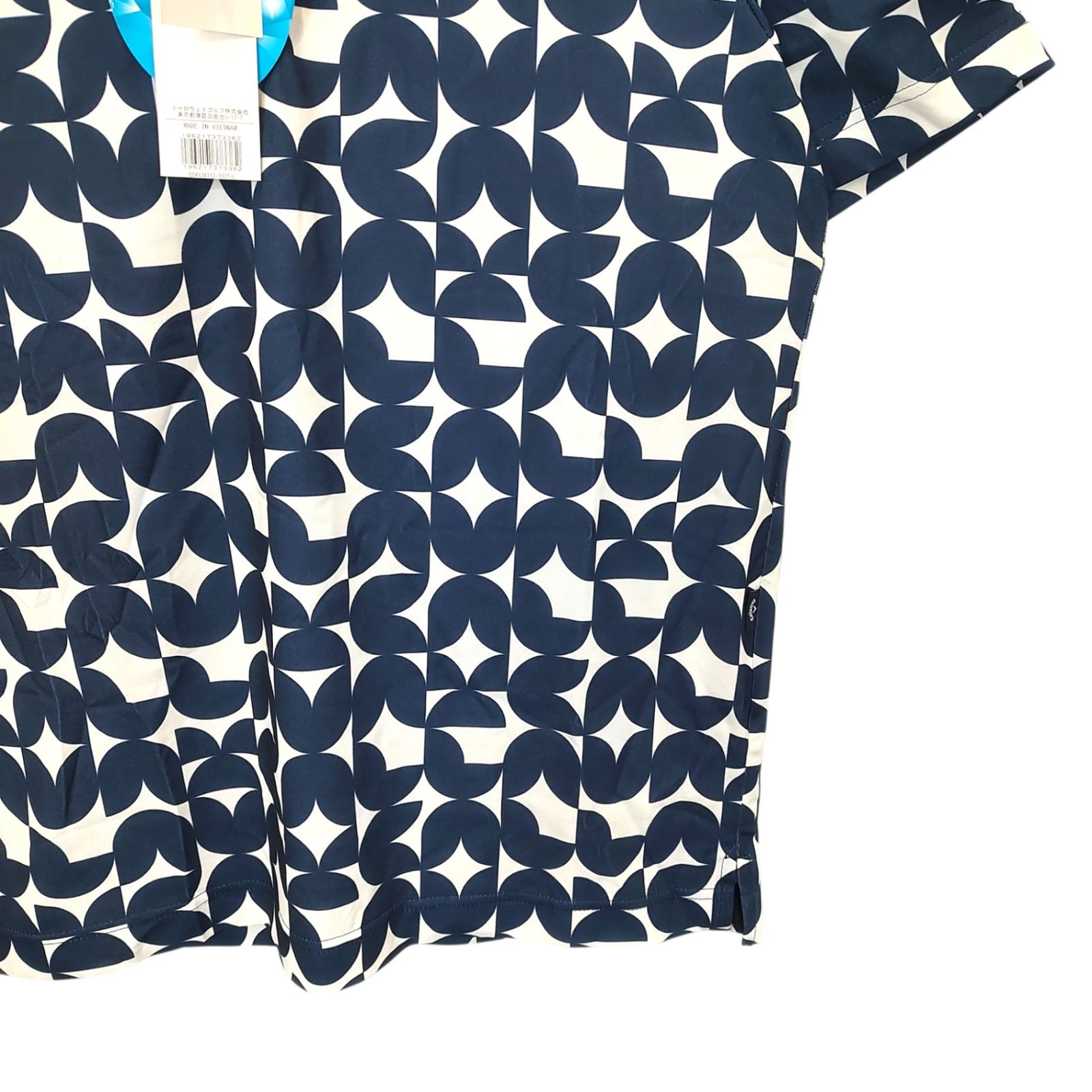 Callaway キャロウェイ ゴルフ 幾何学プリント 半袖 ポロシャツ