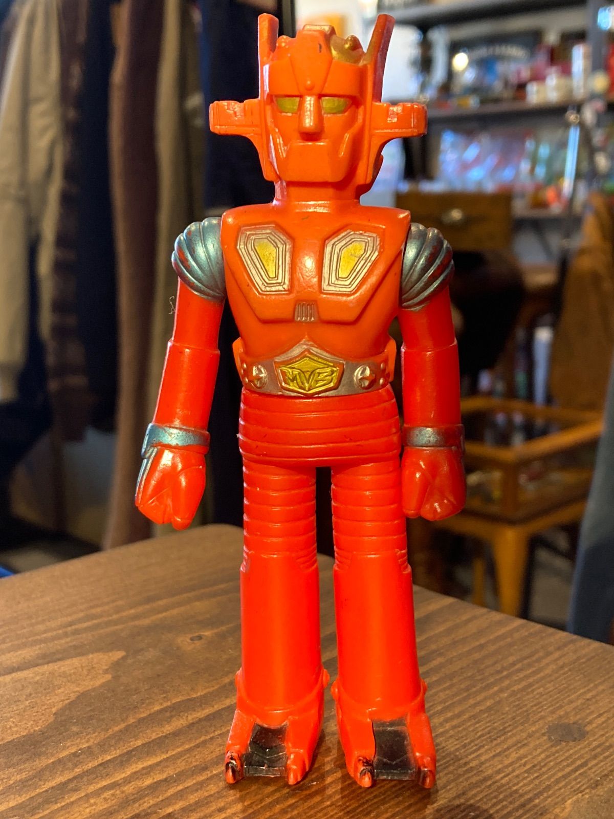 美品　昭和レトロ ポピー マッハバロン ソフビ MP070) ポピー スーパーロボット マッハバロン 記名有り ビンテージ