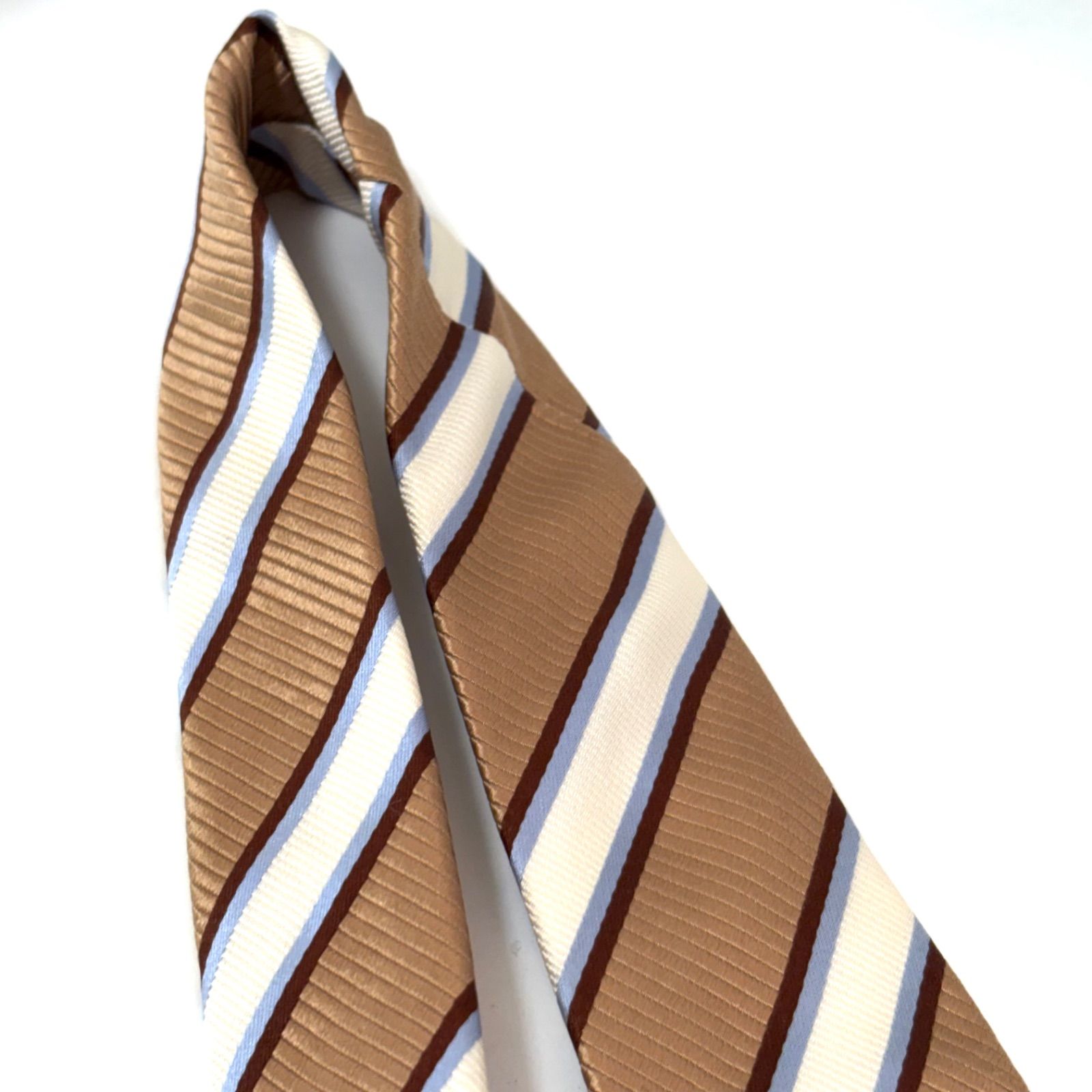 新品】 Burberry バーバリー ブラウン系 ストライプ柄 ネクタイ