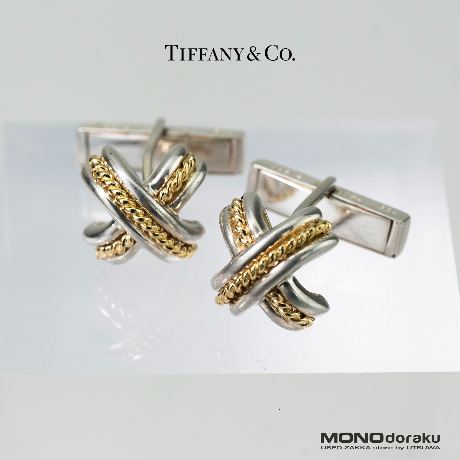 ティファニー TIFFANY & Co. シグネチャー カフス SV925 K18 コンビ