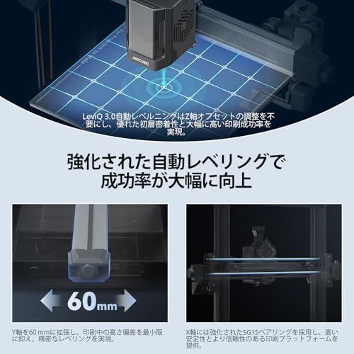 Kobra 3 V 2 Dプリンター 600 mm|s高速印刷 高精度自動校正 マルチカラーサポート ace pro必要 720 Pカメラ搭載 モジュール設計 断線|停電時の印刷再開機能 Anycubic Slicer NEX 48 cd 29 ee