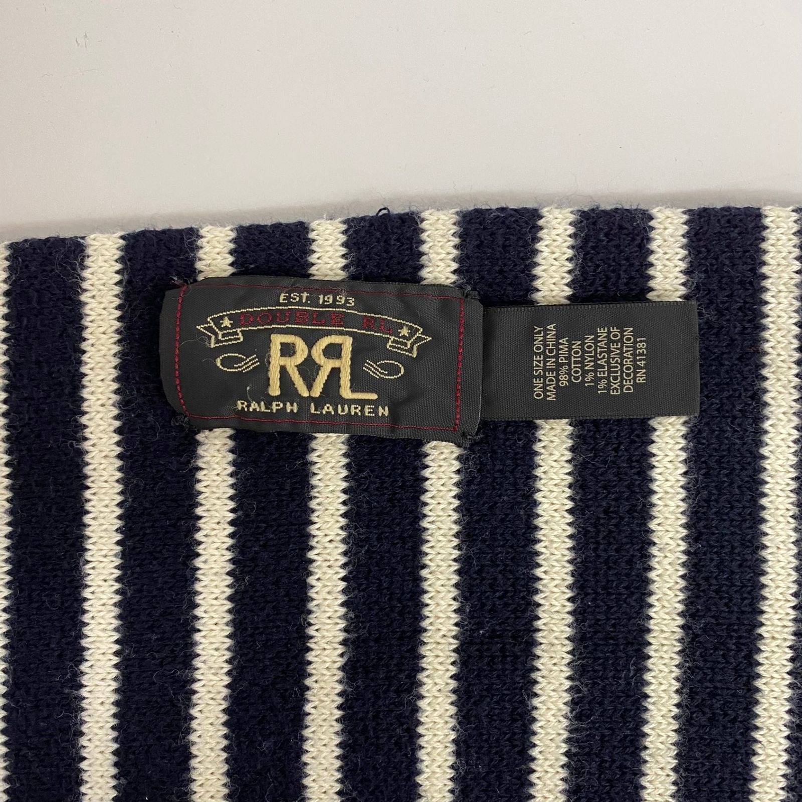ダブルアールエル RRL コットン ボーダーマフラー マフラー・スカーフ