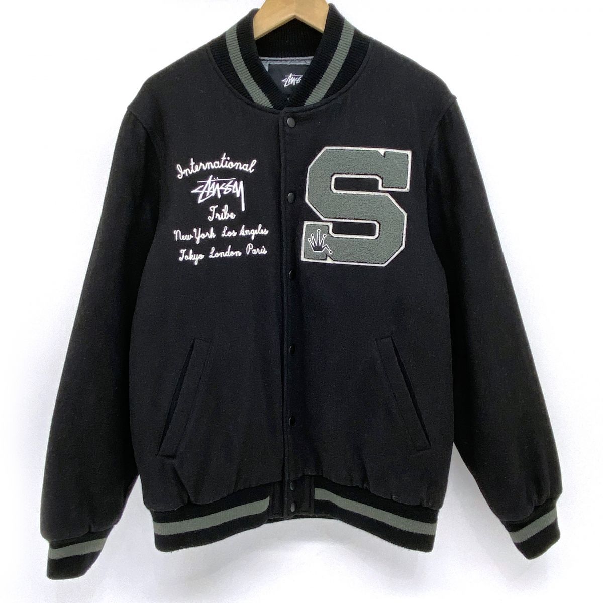 Stussy スタジャン Lサイズ 中古・古着通販】stussy (ステューシー) スタジャン ブラック サイズ